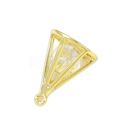 Brass with Clear Cubic Zirconia Pendants LS-KK-L238-32G-1