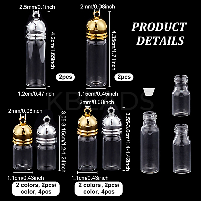 10Pcs 5 Styles Glass Pendants GLAA-NB0001-76-1