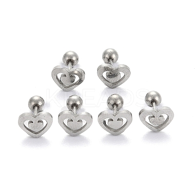 Tarnish Resistant 201 Stainless Steel Barbell Cartilage Earrings EJEW-R147-34-1