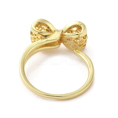 Rack Plating Brass Micro Pave Cubic Zirconia Finger Ring RJEW-C072-33D-G-1