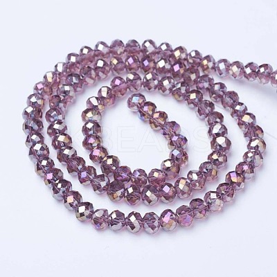 Electroplate Glass Beads Strands EGLA-A034-T4mm-B10-1