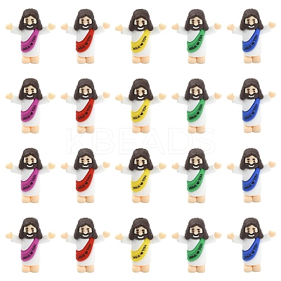 30Pcs 5 Colors Easter PVC Plastic Jesus Display Decoration DJEW-YW0001-10-1