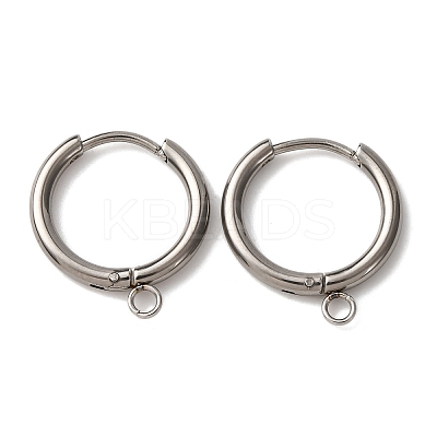 201 Stainless Steel Hoop Earring Findings STAS-D379-05C-P-1