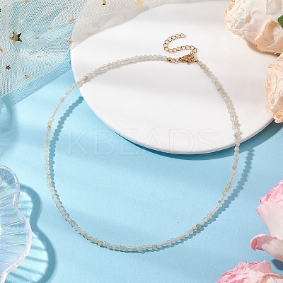 3mm Faceted Round Natural Citrine Beaded Necklaces for Women NJEW-JN05079-01-1