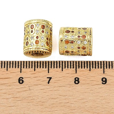 Brass Micro Pave Cubic Zirconia European Beads KK-D109-09B-G-1
