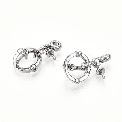 Brass Micro Pave Cubic Zirconia Peg Bails Pendants KK-U056-56P-1