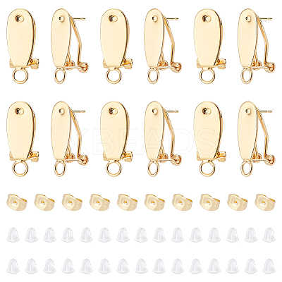 14Pcs Brass Stud Earring Findings KK-UN0002-61-1