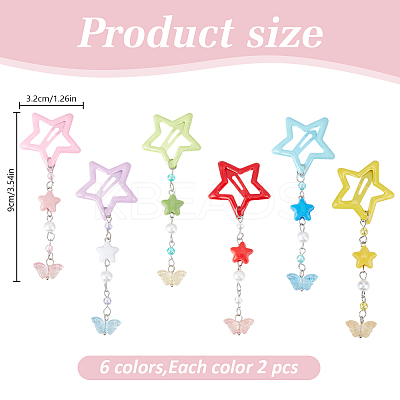 12Pcs Alloy Snap Hair Clips PHAR-DR00002-1