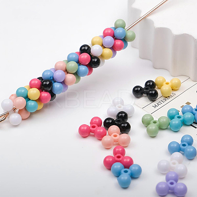 200Pcs Opaque Acrylic Beads MACR-SC0002-41-1