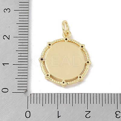 Brass Micro Pave Clear Cubic Zirconia Pendants KK-P273-15B-G-1