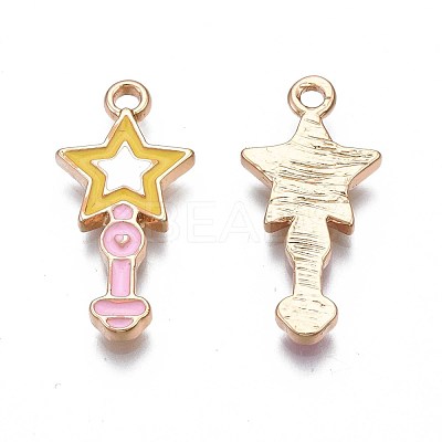Rack Plating Alloy Enamel Pendants ENAM-S122-82-1