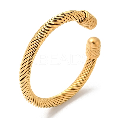 304 Stainless Steel Torque Cuff Bangles BJEW-D437-A15G-1