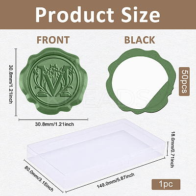 50Pcs Adhesive Wax Seal Stickers DIY-CA0006-13J-1
