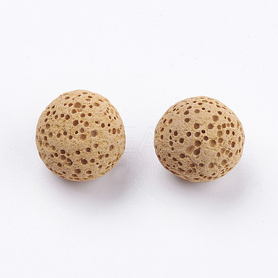 Unwaxed Natural Lava Rock Beads G-I190-14mm-B06-1