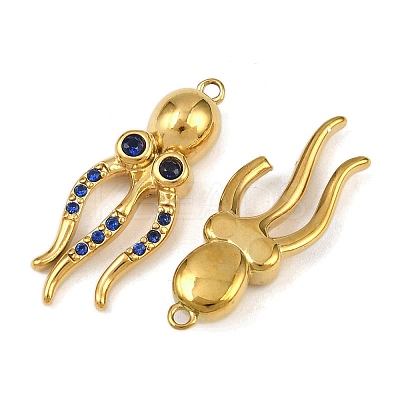 304 Stainless Steel Rhinestone Pendants STAS-H242-05G-01-1
