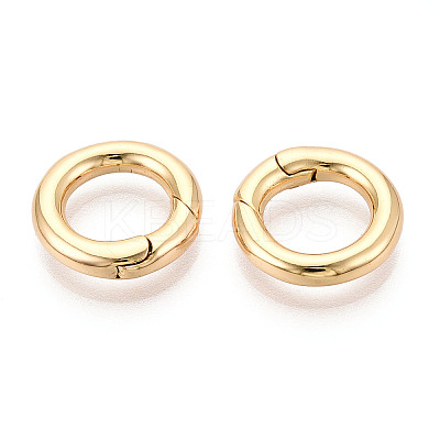 Brass Spring Gate Rings KK-T078-20G-03-1