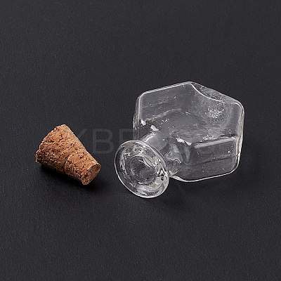 Hexagon Dollhouse Miniature Glass Cork Bottles Ornament AJEW-F058-01A-1