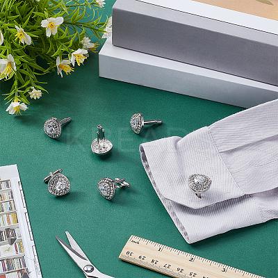 3 Pairs Alloy Compass Cufflinks FIND-FG0004-07-1
