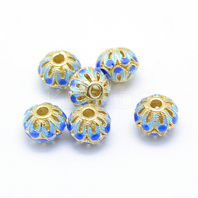 Electroplate Brass Enamel Beads KK-K185-02A-RS-1