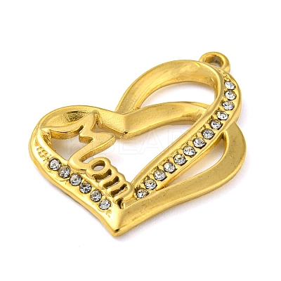 Ion Plating(IP) Real 18K Gold Plated 304 Stainless Steel Rhinestone Pendants STAS-P341-10G-01-1