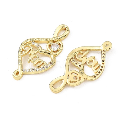 Mother's Day Brass Micro Pave Clear Cubic Zirconia Pendants CU-B002-04G-1