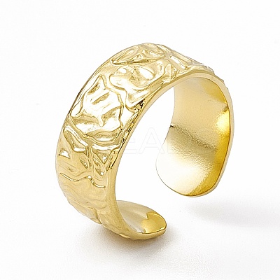 Ion Plating(IP) 304 Stainless Steel Cuff Ring for Women RJEW-C060-13G-1