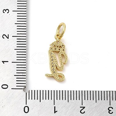 Brass Micro Pave Cubic Zirconia Pendants KK-M273-01G-Y-1