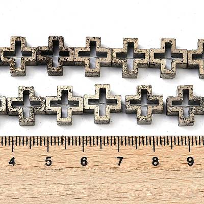 Electroplated Natural Lava Rock Beads Strands G-K388-02G-1