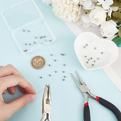 40Pcs 303 Stainless Steel Crimp Beads STAS-UN0056-73-1