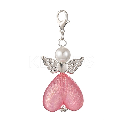 Heart Angel Luminous Acrylic Pendant Decoration HJEW-JM03806-02-1