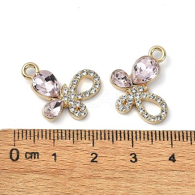 Golden Rack Plating Alloy Rhinestone Pendants PALLOY-F308-24G-1