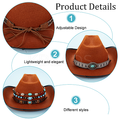 9Pcs 9 Styles Velvet & Imitation Leather Hat Belt FIND-GA0003-20-1