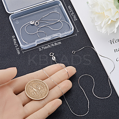 Anti-Tarnish 2Pcs Rhodium Plated 925 Sterling Silver Boston Link Chain Necklaces Set STER-BBC0006-13A-1