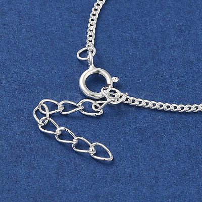 925 Sterling Silver Curb Chain Bracelets for Women BJEW-E101-01S-10-1