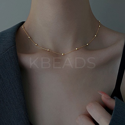 304 Stainless Steel Satellite Chains Necklaces for Women NJEW-M107-05A-G-1