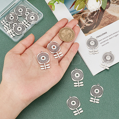 14Pcs 201 Stainless Steel Pendants STAS-UN0036-50-1