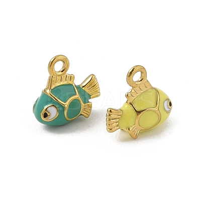 304 Stainless Steel Enamel Charms STAS-P396-19G-M-1