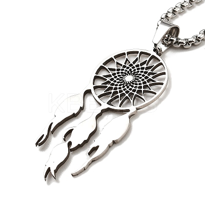 Non-Tarnish 201 Stainless Steel Pendant Necklaces NJEW-M212-01C-P-1