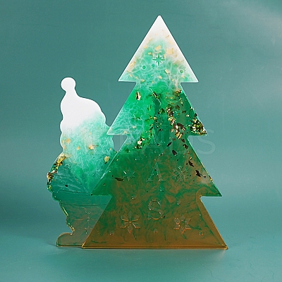 DIY Christmas Tree with Santa Claus Pendant Silicone Molds XMAS-PW0001-007-1