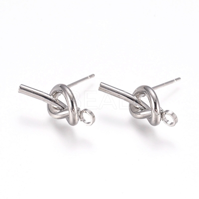 Rack Plating Brass Stud Earring Findings KK-L198-006P-1