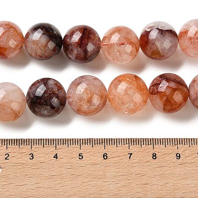 Natural Hematoid Quartz/Ferruginous Quartz Beads Strands G-H343-D14-16mm-1