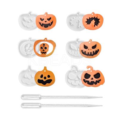 Halloween DIY Pumpkin Jack-O-Lantern Pendant Silicone Molds DIY-LS0001-16-1