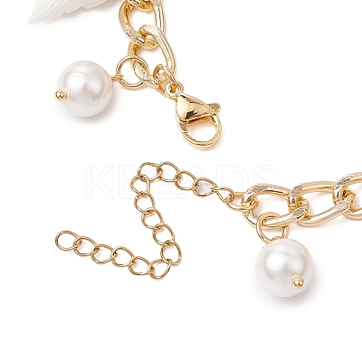 Aluminium Curb Chains Charm Bracelets BJEW-TA00584-1