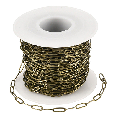 10M Brass Paperclip Chains CHC-SP0001-08A-AB-1