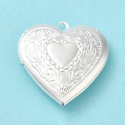Rack Plating Brass Locket Pendants KK-M263-02A-S-1