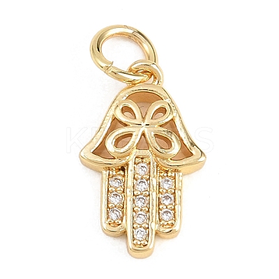 Brass Micro Pave Clear Cubic Zirconia Pendants LS-KK-H273-08G-1