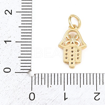 Brass Micro Pave Clear Cubic Zirconia Pendants LS-KK-H273-08G-1