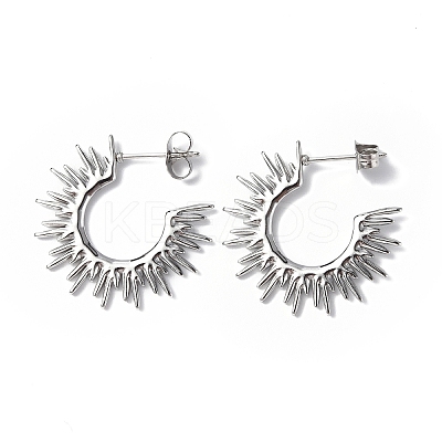 Non-Tarnish 304 Stainless Steel Sun Stud Earrings STAS-B034-13P-1