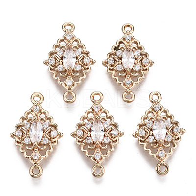 Brass Micro Pave Cubic Zirconia Links Connectors KK-R111-010-B01-1