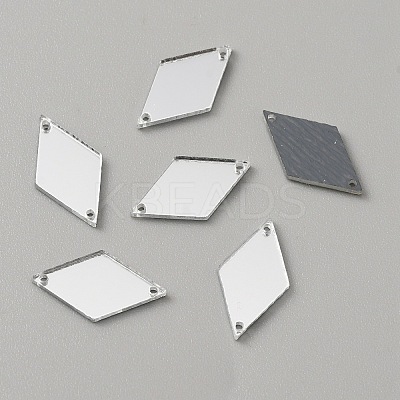 Rhombus Acrylic Mirror Sew on Rhinestone FIND-WH0155-029A-1